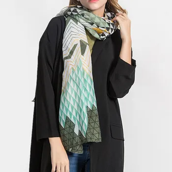 

KLV 2019 Newly Women Fashion Beautiful Embroidered Cotton Linen Floral Wrap Shawls Scarves 11.30