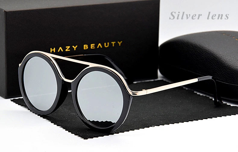 Grey Lens Sonnenbrille Sunglass Oculos Lens Frame Runde Lens Vintage black Männer Objektiv purple silver Beschichtet Rahmen Lens Sol Uv400 Mode De Persönlichkeit Großen Frauen blue 2018 Wcqwga1Tn