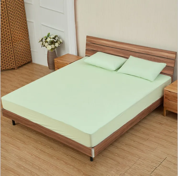 Высокое качество Водонепроницаемый Анти-клещей простыня на заказ постельные принадлежности бамбуковое волокно, мягкие постельные принадлежности дышащий матрас - Цвет: Grass green