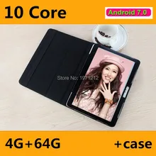 BOBARRY Newest 10inch Android 7.0 Deca Core Tablet 4G LTE Dual SIM Phone Call 64GB ROM 4GB RAM Tablet PC 10.1 WIFI bluetooth GPS