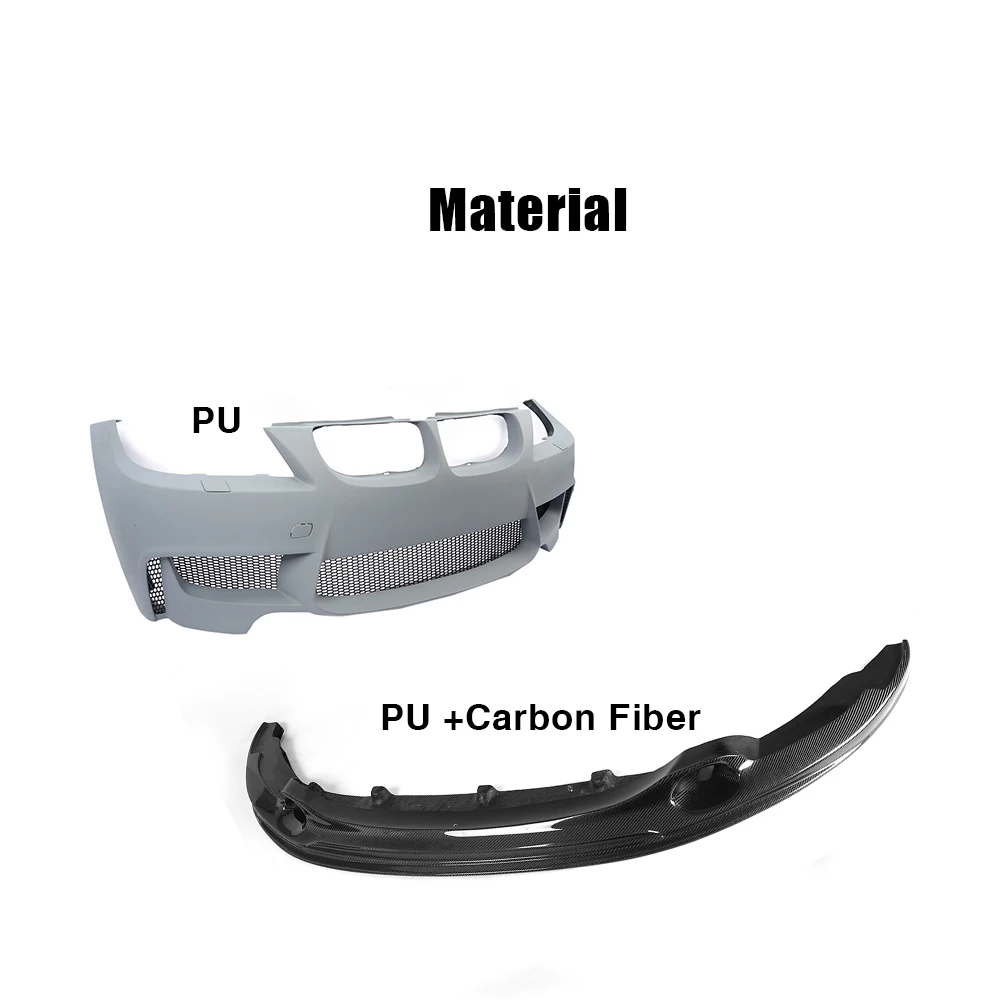 Передняя набор для бампера, кузова с юбка переднего бампера из углеродного волокна спойлер, диффузор для BMW E90 стандарт Седан 4 двери 05-11 серый из искусственной кожи