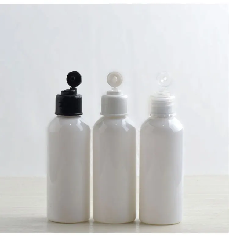 Download 50pcs 80ml empty white plastic PET bottles 80cc Flip top cosmetic packaging bottle plastic ...