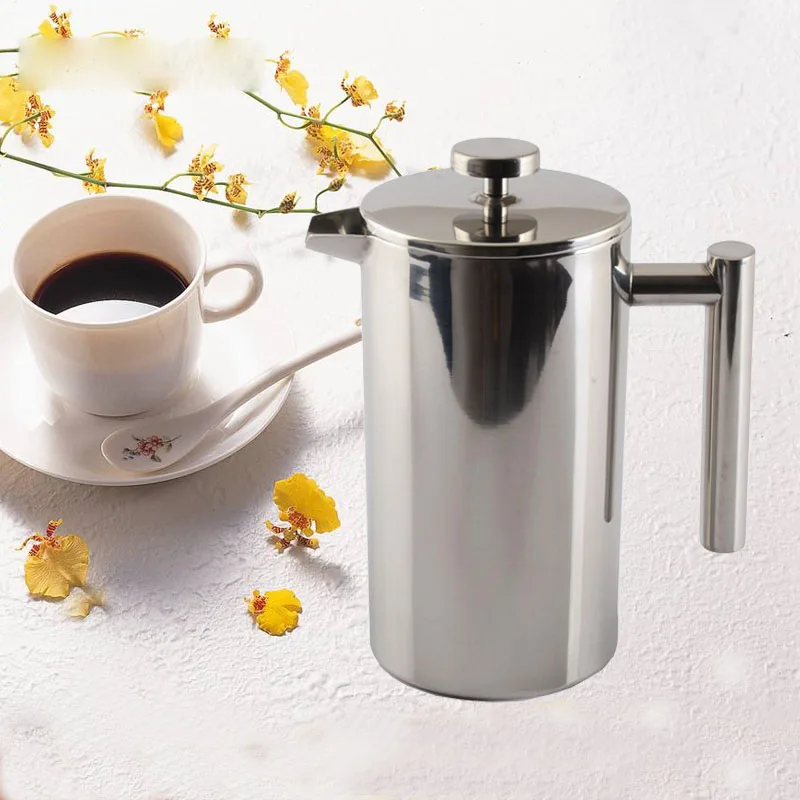 

304 Stainless Steel High Quality French Presses Portable With Filter Coffee Pot Manual Type Frech Press Pot Tea Pot
