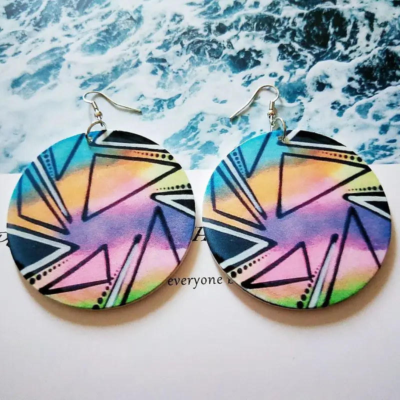 

THRWELL Women Earrings African Style Fashion Statement Earrings For Girls Colorful Creative Jewelry Wholesales