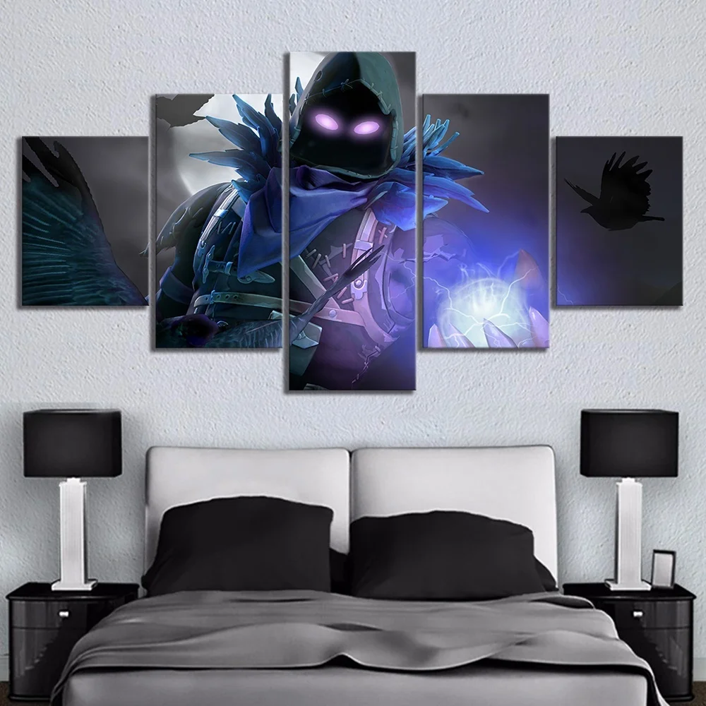 

5 Pieces Home The Wall Art Paintings on Canvas Wall Art Living Room Fortnight Battle Royale Fort Nite Modern HD Print Painting