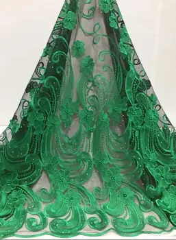 

Free shipping new phoenix embroidered French tulle lace African lace fabric 040185 Nigeria bud silk yarn ladies dress fabric