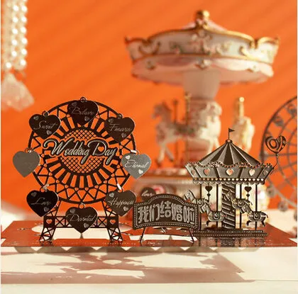 

Happy Skywhee metal silver wedding invitation card for customization Service 50pcs/lot , A113