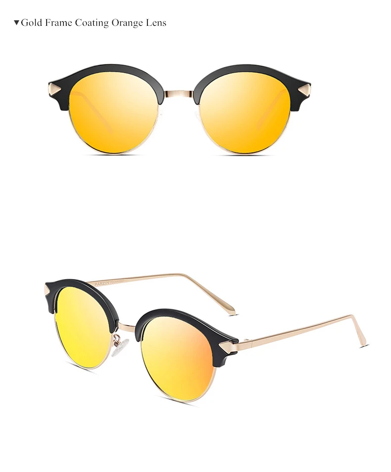 Солнцезащитные очки с ретро круглой рамкой и солнцезащитными очками PARZIN, солнцезащитные очки с многослойным покрытием 9552