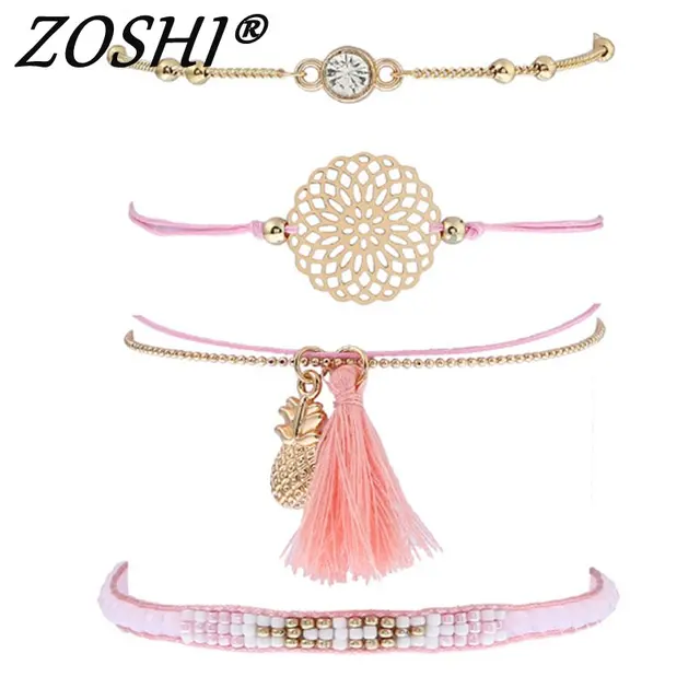 Di modo Boho Braccialetti Per Le Donne Simulato-perla Perline Nappa Braccialetti Di modo Boho Braccialetti Per Le Donne Simulato-perla Perline Nappa Braccialetti