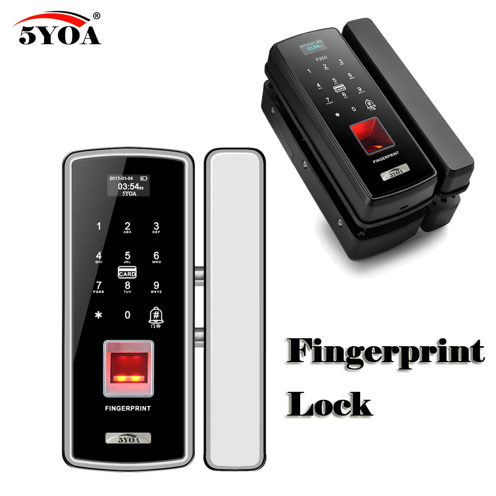 

Glass Fingerprint Lock Digital Electronic Door Lock For Home Anti-theft Intelligent Password RFID Card Standalone Opener Smart
