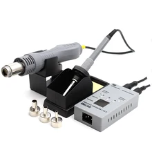 8878D двойной цифровой 2 в 1 SMD паяльная станция горячего воздуха нагнетатель тепловой пистолет запайка паяльник ремонтный инструмент VS 8586 8858