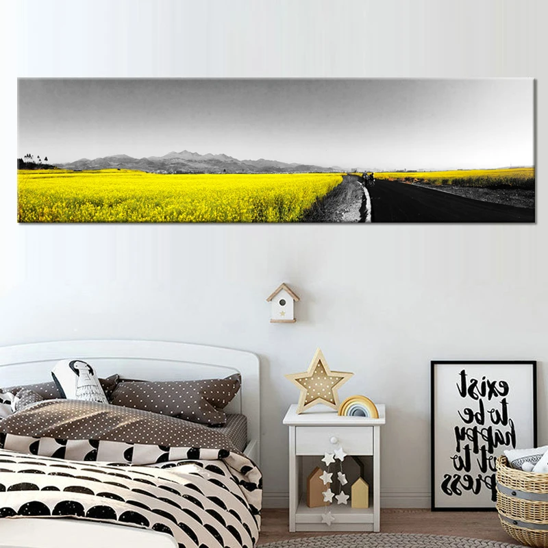 

Modern HD Printed Modular Black And White Painting Canvas Poster Sunshine Wheat Field Landscape Picture Home Wall Art Decor