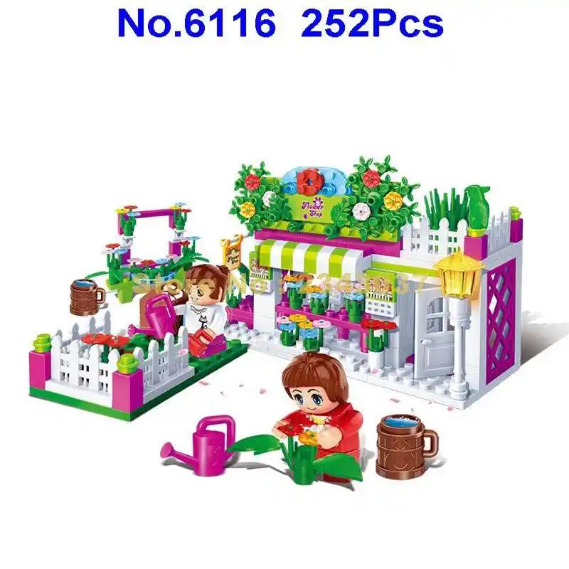 6116 252 шт. Детский конструктор цветочный магазин|building blocks|block blockhouse building blocks |