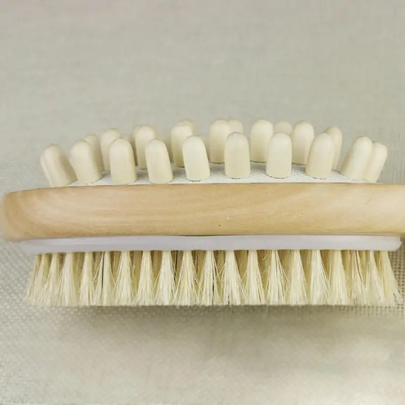 Натуральная щетина, длинная Нескользящая ручка, деревянная щетка для тела, уход за здоровьем, щетка для ванны, скраб для тела