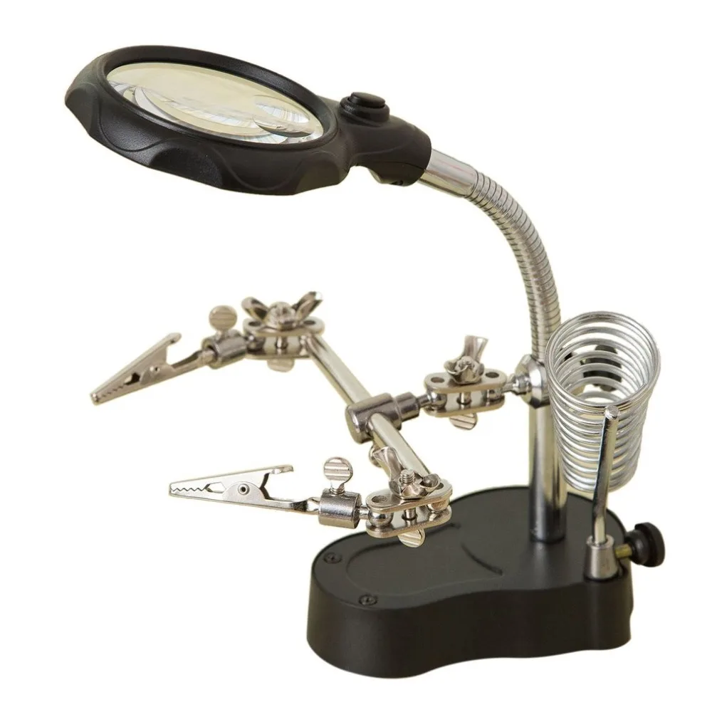 Welding Magnifying Glass with LED Light 3.5X 12X lens Auxiliary Clip