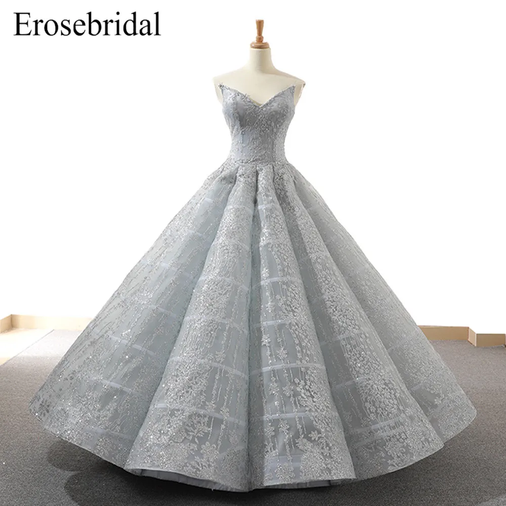 Erosebridal Роскошные бальное платье Выпускные платья 2019 дизайн кружево блестками Формальные для женщин одежда элегантный