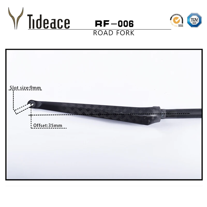 Tideace RF-006 только 352 г шоссейный велосипед полностью из углеродного волокна, вилки, углеродные фиксированный Шестерни углеродный руль для велосипеда вилки дороги углерода передней вилки