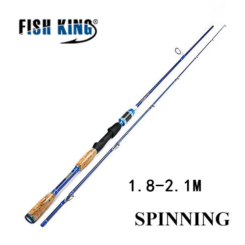 FISHKING 36T Углеродные Удочки 2 секции 1,8 M-2,1 M c. W. 15 г-40 г приманка спиннинг Литье удочка - Цвет: Цвет: желтый