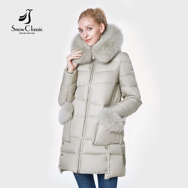 SnowClassic 2018 новая куртка Женская camperas mujer abrigo invierno пальто женщин парк лиса волосы шляпа карман толстый сторона дизайн