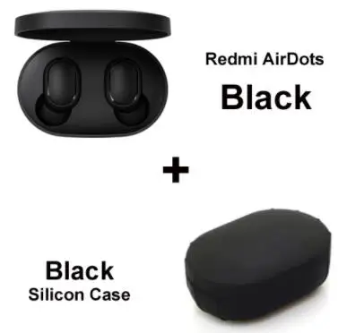 Оригинальные наушники Xiaomi Redmi AirDots, настоящие беспроводные наушники TWS 5,0, bluetooth, DSP, активное шумоподавление, Прямая поставка - Цвет: Black and black case