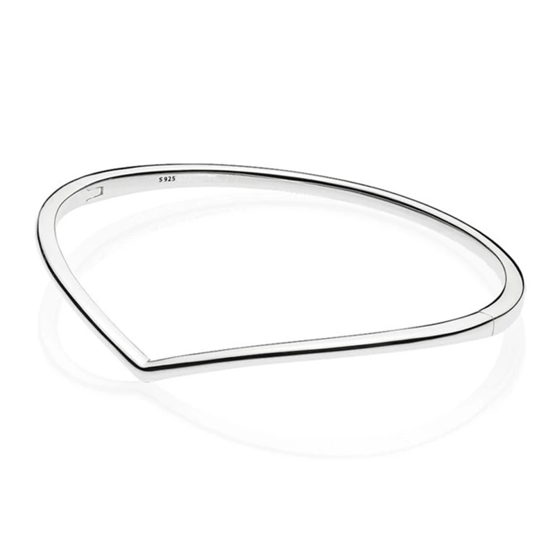 

2019 Spring Collection Shining Wish Bangle Bracelet Charms Silver 925 Original Smooth Wishbone Bracelets Bangles for Women Gift.