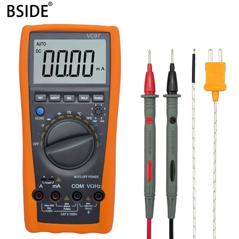 

BSIDE VC97 Portable LCD Multimeter Auto Range Digital Voltmeter Tester Ammeter AC DC Multimeter