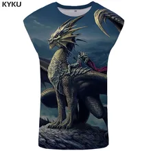 KYKU бренд Dragon Tank Топ для мужчин металлический Стрингер животное Ftness одежда жилет персонажа военный мужчин s Бодибилдинг Рубашка без рукавов