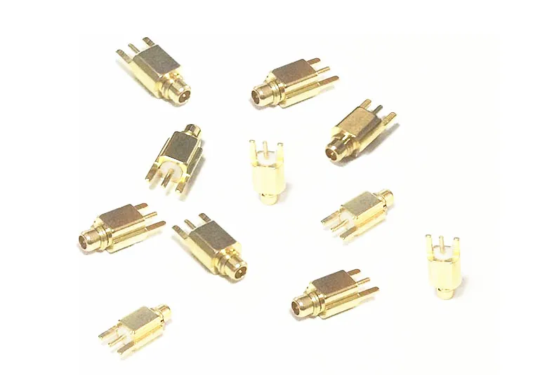 100pcs MMCX Male Plug RF Coax Connector PCB Mount 3 pin With solder