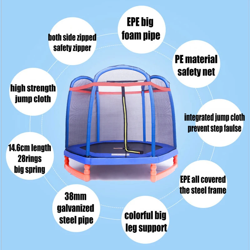 7 футовый пружинный батут с защитной сеткой 2 метров|jumping bed|trampolin jumpsprings trampoline |