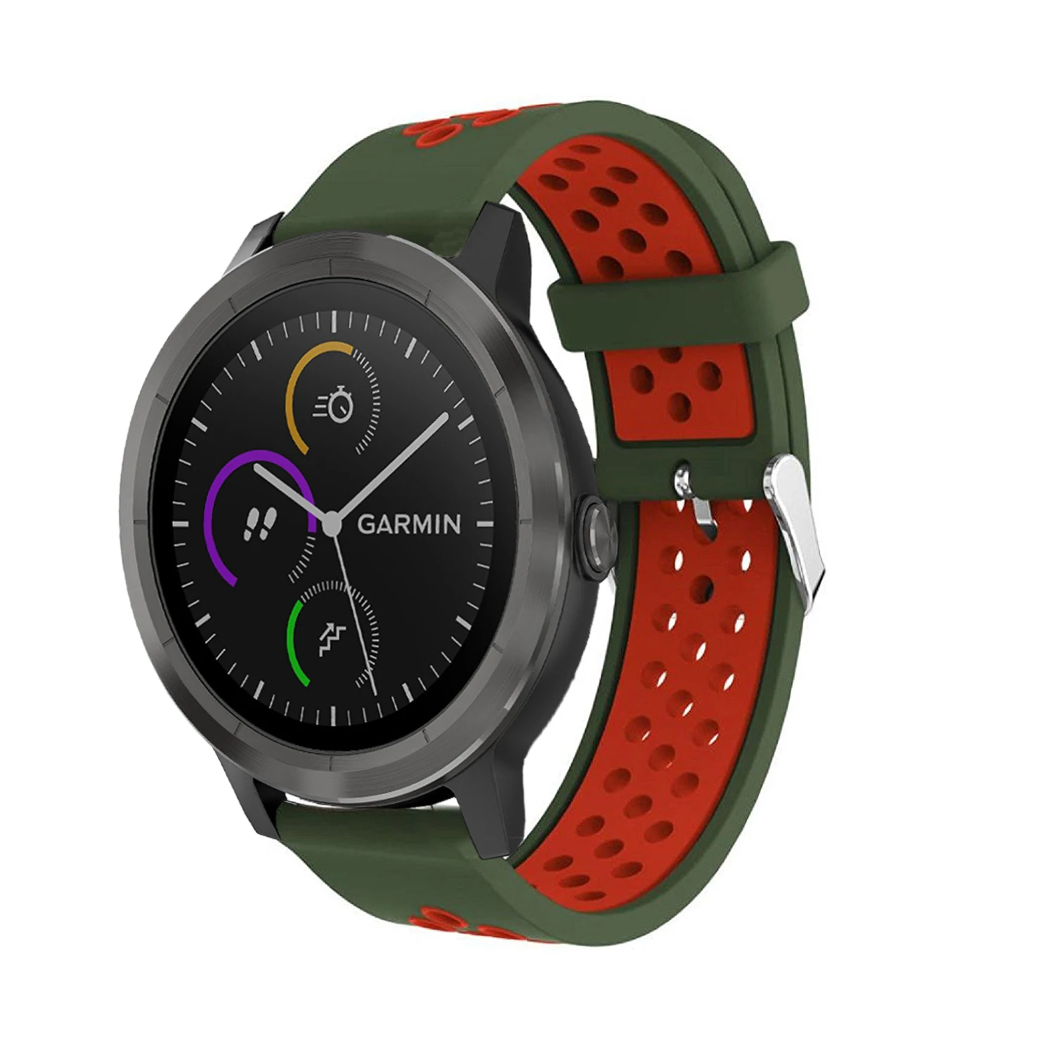 Силиконовый ремешок для часов Garmin Vivoactive 3, Смарт-часы, классический браслет с пряжкой, спортивный сменный ремешок на запястье, ремешок 20 мм - Цвет: green red