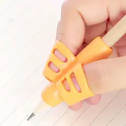 3 шт., детская письменная ручка, держатели для детей, обучающая практика, силиконовая ручка, устройство для коррекции положения пальцев для