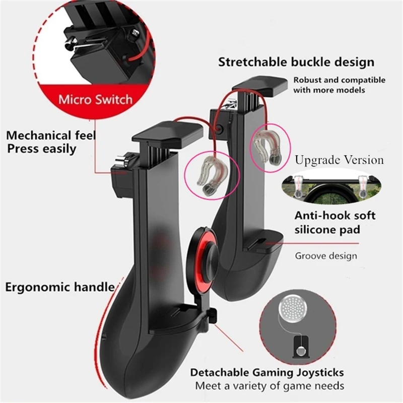 For PUBG Mobile Phone Game Controller Fire Button Gamepad L1R1 Aim Key Joystick For iPhone Android Mobile Trigger For Fortnite