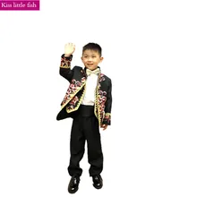 Вышитые костюм для мальчиков-гостей на свадьбе вечернее платье 6 компл. От 2 до 16 лет могут быть настроены Пиджаки для женщин Костюмы