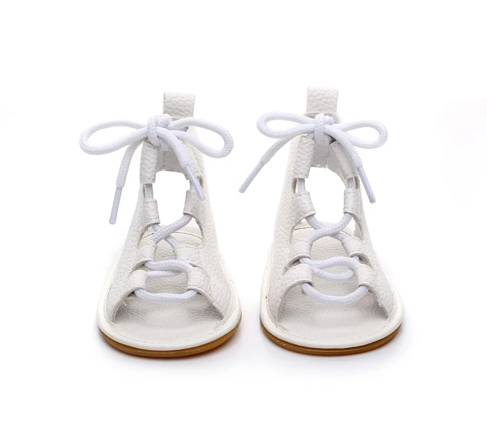 Г. Новые Летние римские гладиаторы для девочек, обувь для малышей с твердой резиновой подошвой, платье принцессы кожаные сандалии на шнуровке 11-15 см