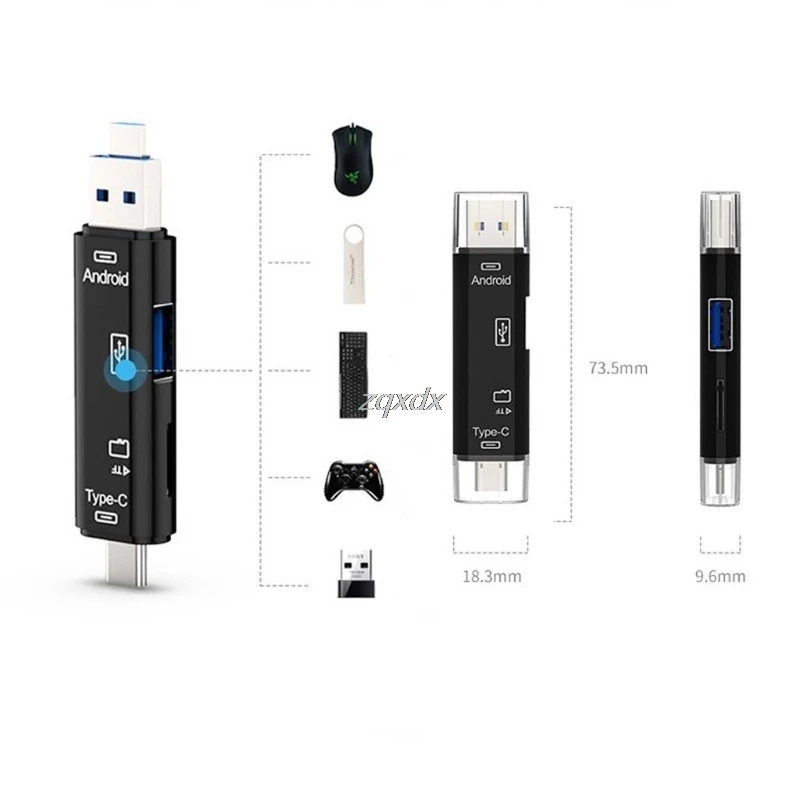 1 шт изысканный Портативный 128 GB Micro Тип usb C USB TF считыватель карт OTG Hub адаптер для samsung Xiaomi Z07 Прямая поставка