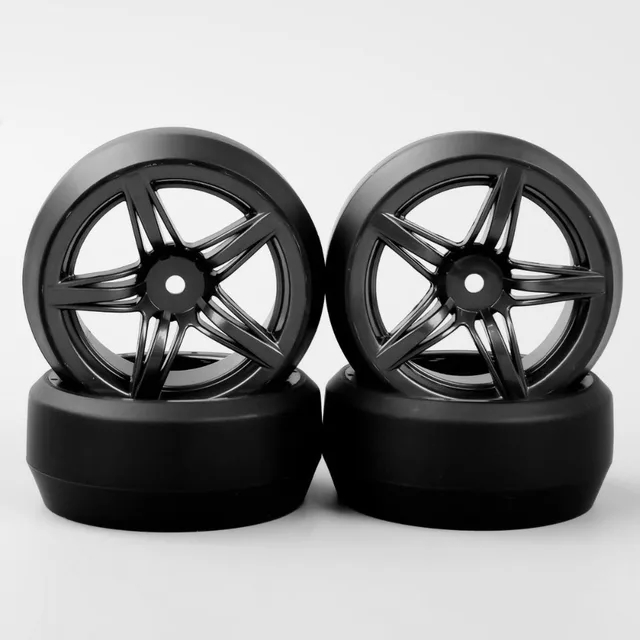 Cheap 4pcs/lot 1:10 RC Drift Tires & Wheels hub Rim for HSP HPI On-Road Racing Car 12FM+PP0367