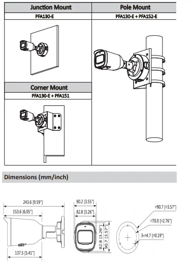 Dahua EZ-IP камера IPC-B2B40-ZS 4MP IR Mini Bullet сетевая камера H.265+ 2,8-12 мм варифокальный объектив камера безопасности POE