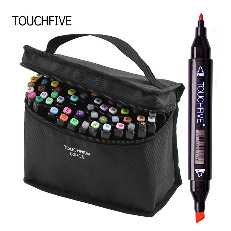 

TOUCHFIVE Markers 80 Color Design Marker Pens Painting Pen Dual Tip Marker Alcoholic Sketch Pens Drawing for Kids and Artist
