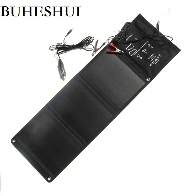 How to buy Chance for  BUHESHUI 5V/18V 21W Solar Panel Charger Dual USB+DC Output Foldable Portable Solar Charger Bag For 