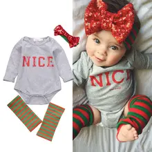 3pcs Newborn Toddler Baby Girls Clothes Bodysuits Headband Tops Leggings Jumpsuit Bodysuit Clothes Outfits 0-18M