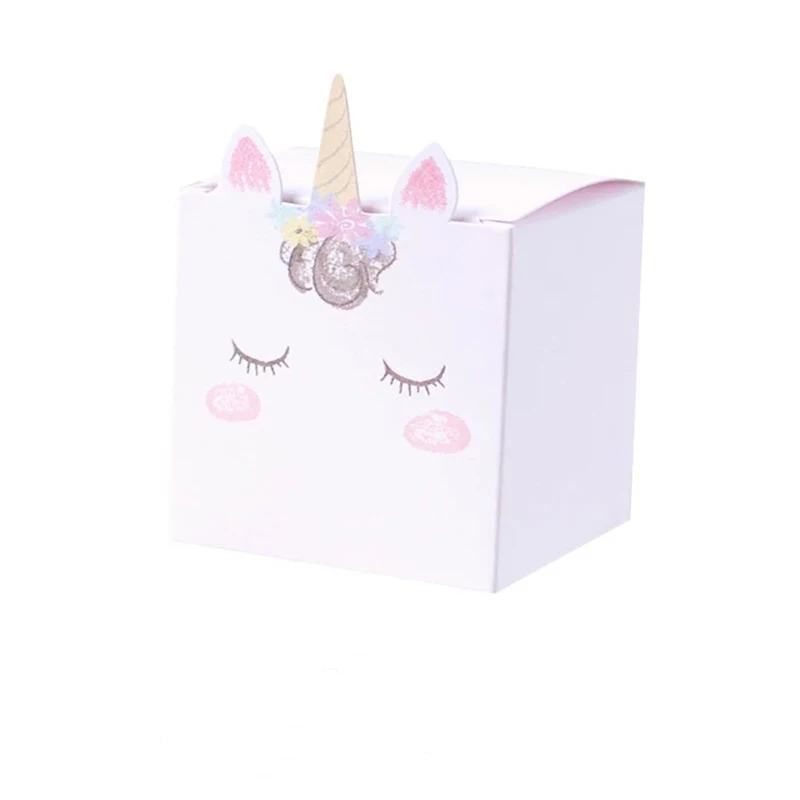 10 шт./лот DIY Розовые Конфеты единорог коробка бумажная коробка для торта Свадебная вечеринка украшения детский душ дети на дни рождения, особые события подарки