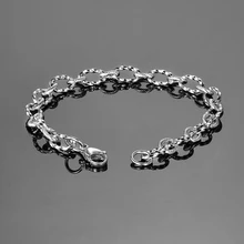 Нержавеющая сталь funique браслеты для мужчин и женщин тележка круги крест цепь браслет с застежкой Лобстер для DIY 21 см панк стиль браслет