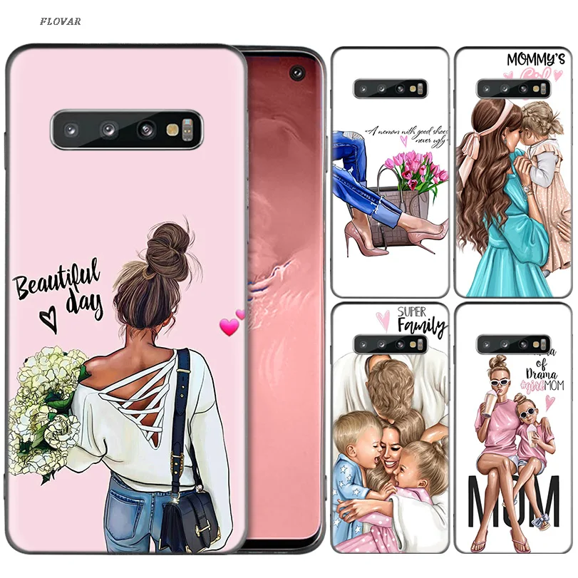 

Mom And Baby GIRL LOVE Fitted Case For Samsung Galaxy A70 A50 M30 S10 Plus S10E M20 M10 A40 A30 A20 A10 A20E Cover Coque