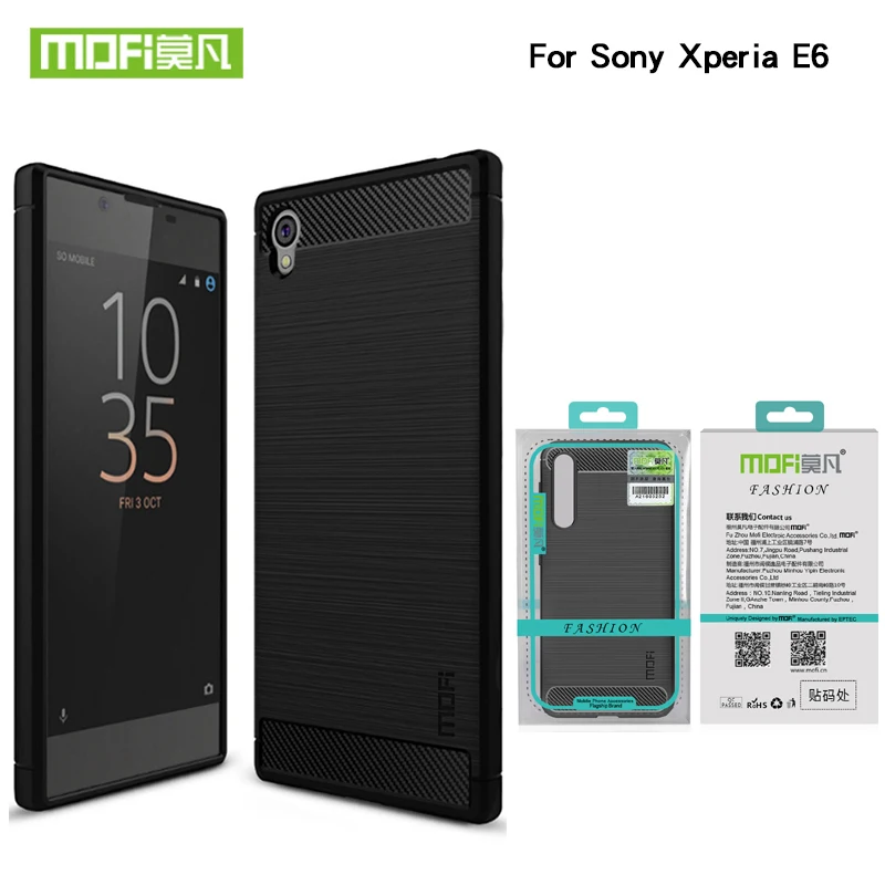 buy For Sony Xperia E6 E 6 MOFi Soft Silicon Cases Soft TPU Cover Carbon Fiber Case For Sony Xperia e6 Phone Case Fundas Back Cover