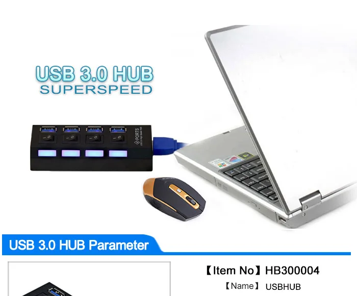 EASYIDEA мини-концентратор USB 3,0 высокоскоростной 5 Гбит/с 4/7 портов Портативный Micro USB 3,0 концентратор с переключателем и внешним адаптером питания