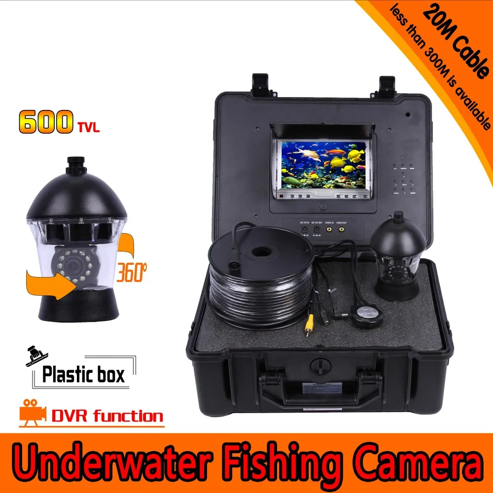 360 Degree Panning Underwater Fishing Camera Kit with 20Meters Depth & 7Inch LCD Monitor with
