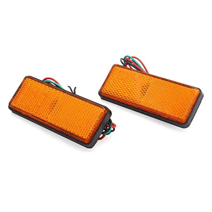 

Adeeing 2Pcs LED Square Motorcycle Scooter Reflector Tail Brake Turn Signal Light Lamp turn signal or brake light Brightness