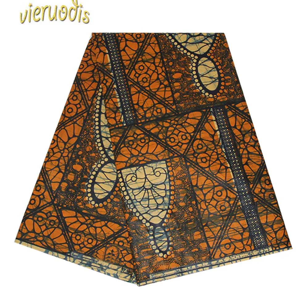 

6 Yards African Wax Prints Fabric 100% Cotton Fabrics Material Dashiki Printed Real Floral for Dress A000460