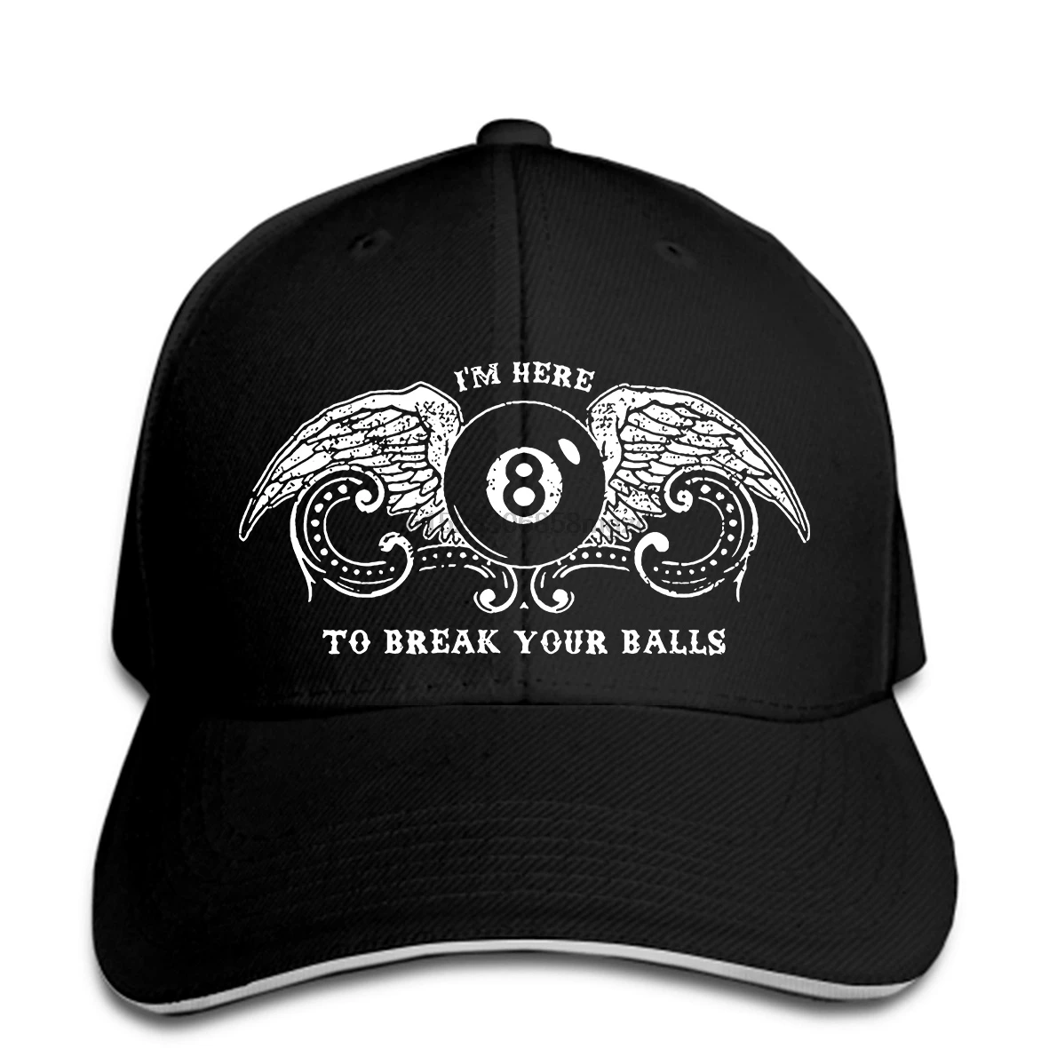 

Men Baseball Cap Billiards Men Baseball Cap Funny Pool Break Your Balls Printed s Male Harajuku Top Fitness Brand Snapback Cap