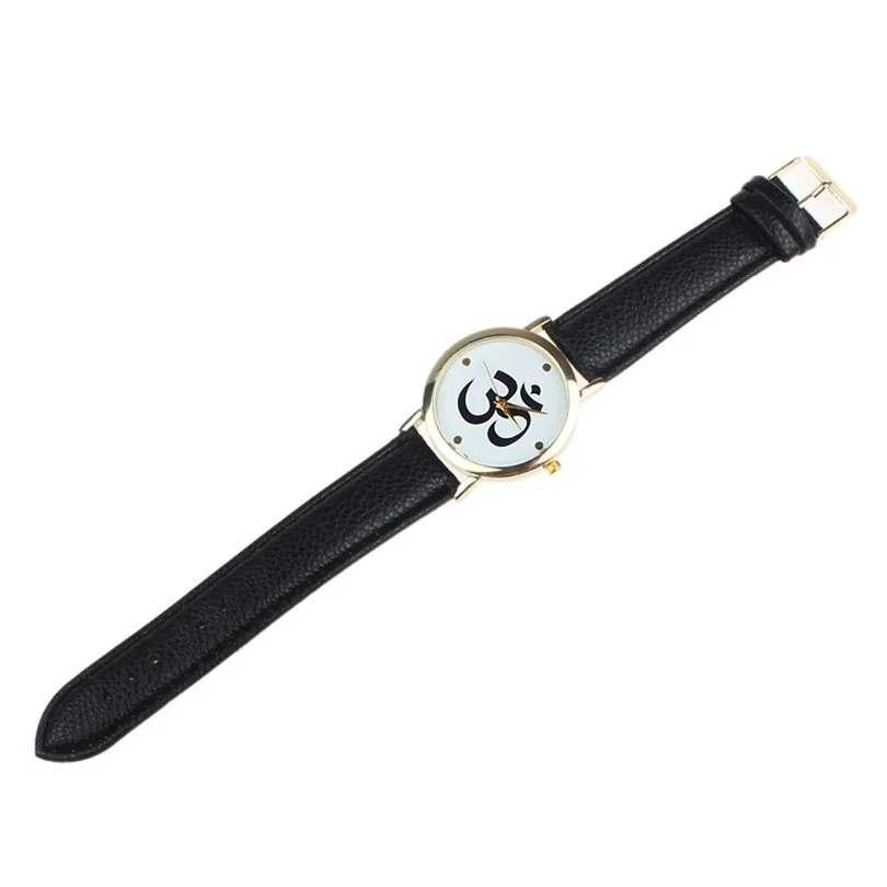 Luxury Women Symbol Pattern Leather Analog Quartz Dial Watch Women Watches Bracelet Watch Ladied #4m20 (5)